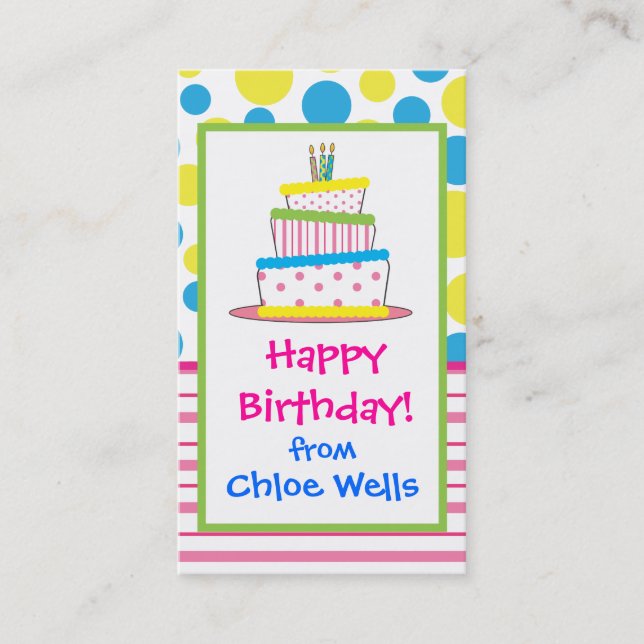 Carte D'appel Télécartes de cadeau de gâteau d'anniversaire de (Devant)