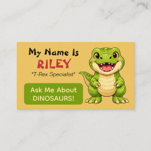 Carte D'appel Thème dinosaure personnalisé pour enfants amusant