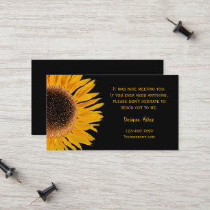 Carte D'appel Tournesol Jaune Arrière - plan Noir Pays Rustique