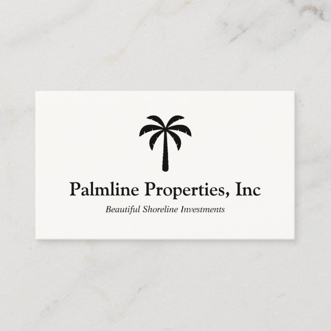 Carte D'appel Tropical Palm Tree Beach Front Immobilier (Devant)