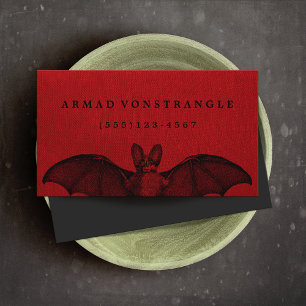 Carte d'appel Vampire Bat Red Halloween