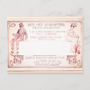 Carte d'appel victorienne millionnaire