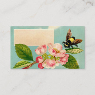 Carte d'appel vintage abeille et fleur