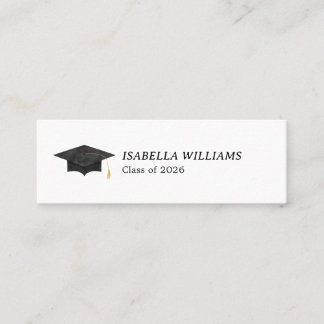 Carte D'appel Watercolor Graduation Cap Name Card - Insert Card
