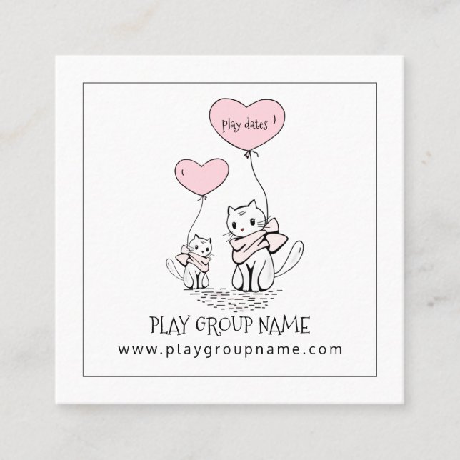 Carte D'appel Whimsical Cats Custom Kid's Play Group (Devant)