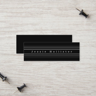 Carte D'appel Your Custom Text & Modern Stripes   Black & White