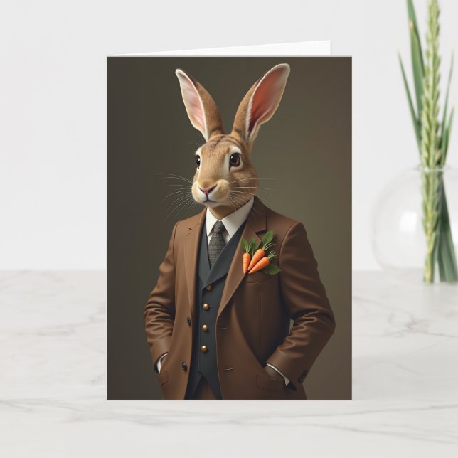 Carte Dapper Rabbit Pattern Card (Devant)