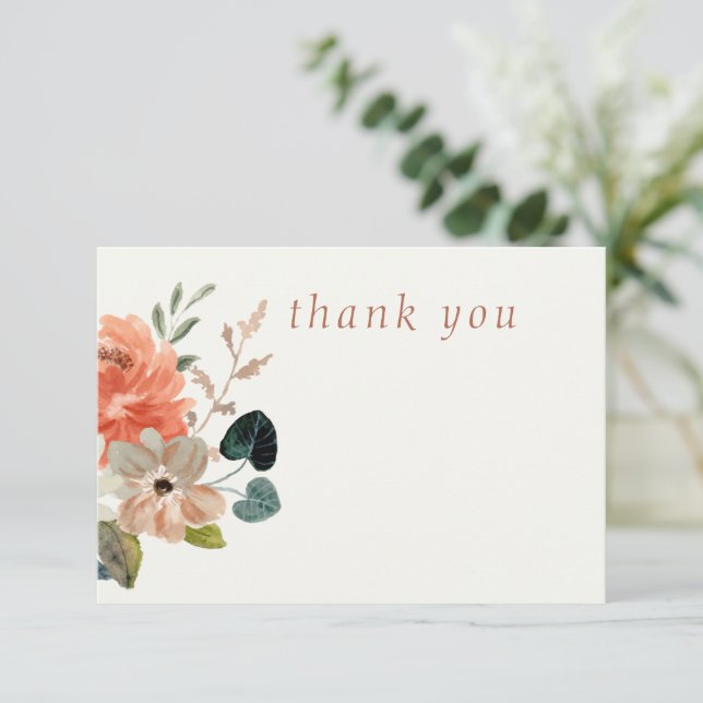 Carte d'appréciation du Merci Mariage floral (Debout devant)