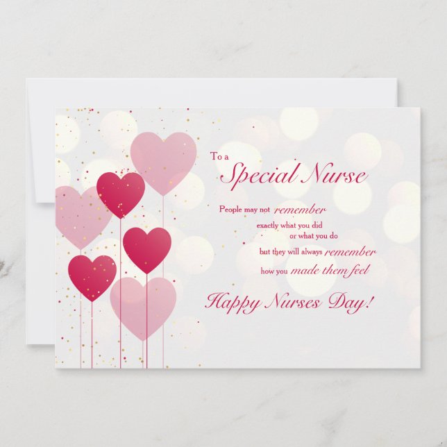 Carte d'appréciation spéciale de l'infirmière (Devant)