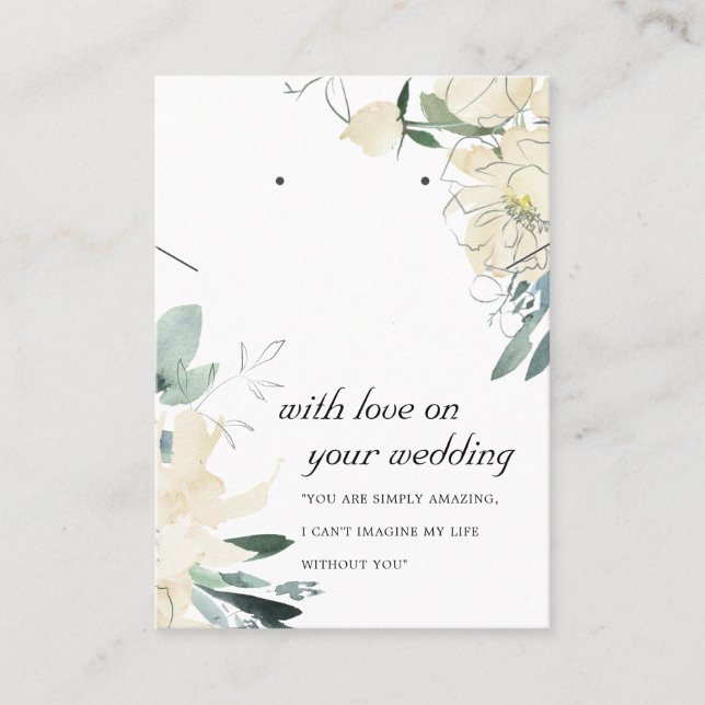 CARTE D'APPROVISIONNEMENT EN MARIAGE FLORAL BLANC (Devant)