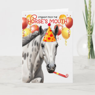 Carte Dappy Grey Arabian Horse Drôle Anniversaire