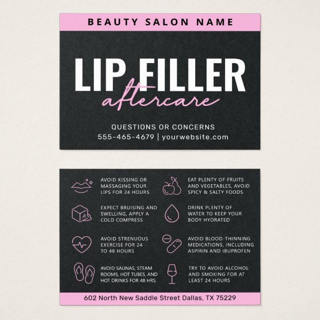 Carte d'après-garde Premium Black Lux Rose Lip (Devant & derrière)