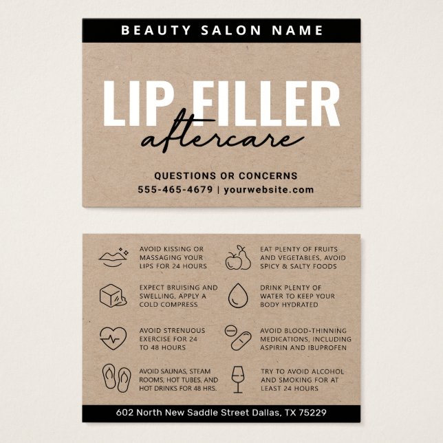 Carte d'après-garde Premium Eco Kraft Lip Filler (Devant & derrière)