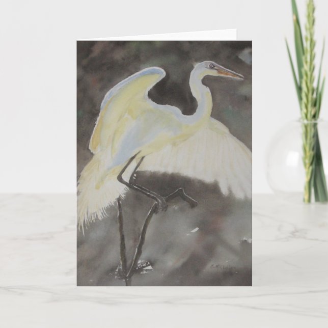 Carte d'aquarelle d'atterrissage de prudence par E (Devant)