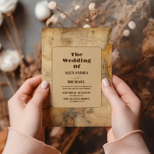 Carte d'aquarelle de destination Mariage de voyage