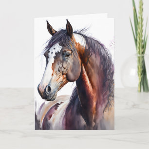 Carte d'aquarelle équine Wild Horse Stallion