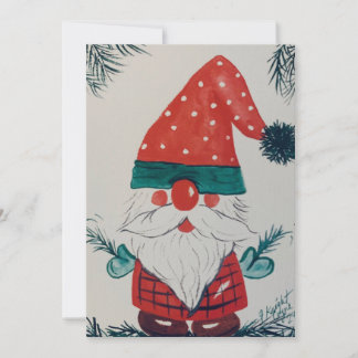 Carte d'aquarelle Gnome de Noël