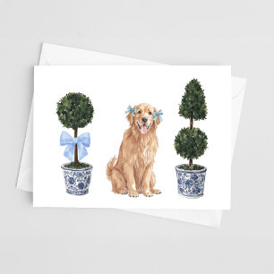 Carte d'aquarelle Golden Retriever Puppy Topior