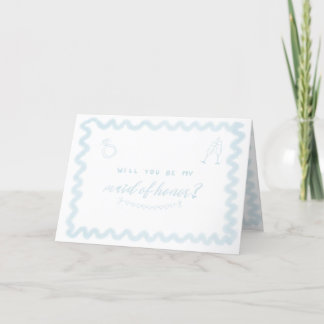 Carte d'aquarelle Maid of Honor Proposition - BLEU