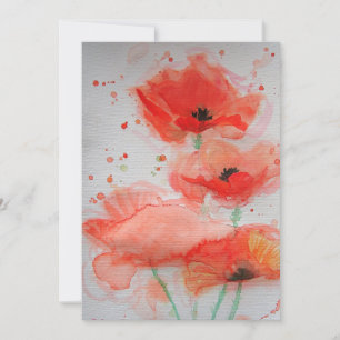 Carte d'Aquarelle Plat Anniversaire Rouge Lumineux