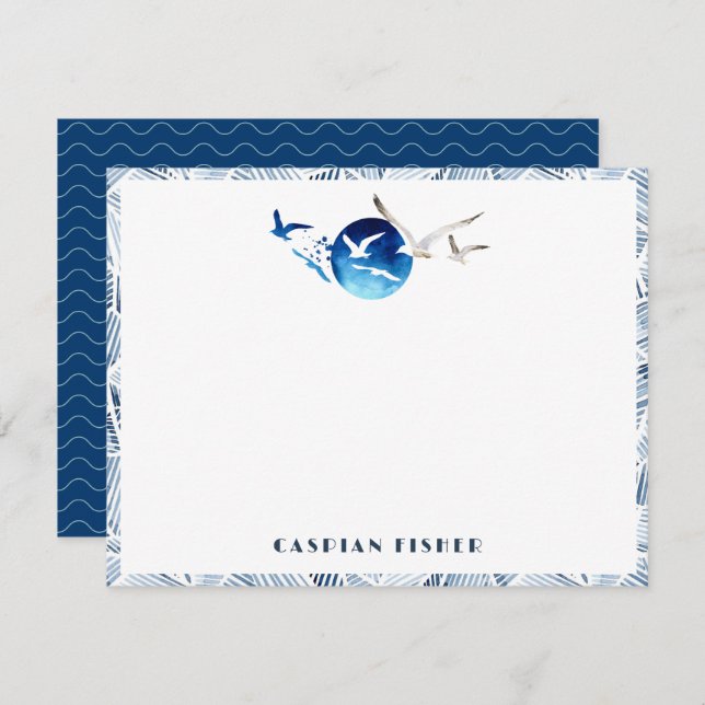 Carte d'Aquarelle Seaguls (Devant / Derrière)