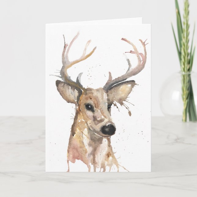 Carte d'aquarelle Stag Deer (Devant)