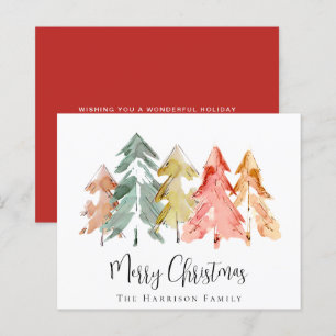 Carte d'aquarelles Budget Joyeux sapin de Noël