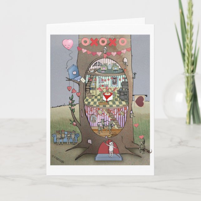 Carte d'arbre de la souris Valentine (Devant)