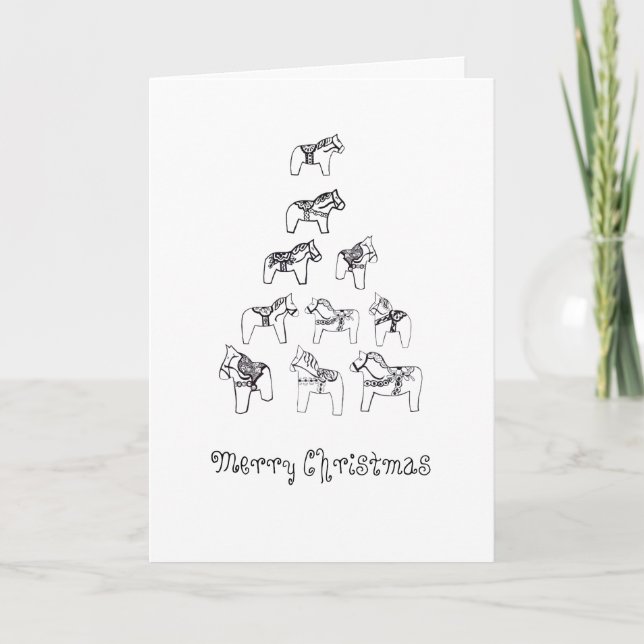 Carte d'arbre de Noël Dala Horse (Devant)
