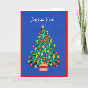 Carte d'arbre de Noël, française