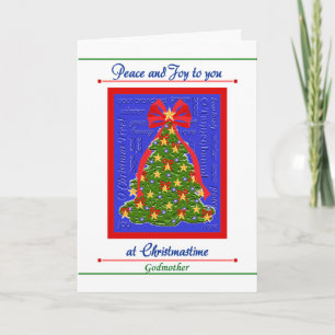 Carte d'arbre de Noël pour la paix et la joie de