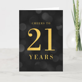 Carte Dark Bokeh Gold salue à 21 ans anniversaire