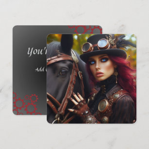Carte Dark Rider Steampunk Victorian Lady