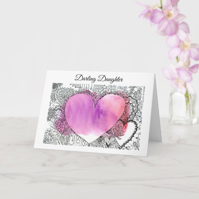 Carte Darling Daughter Valentine, personnalisable Valent (Orchidée)