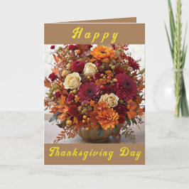 Carte d'arrangement floral de Thanksgiving