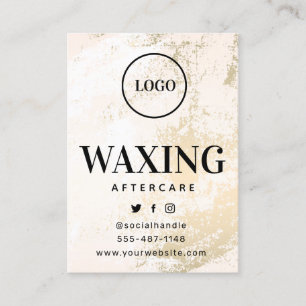 Carte d'arrière-garde Logo Gold Waxing personnalis
