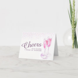 Carte d'art 3e anniversaire mariage en verre de ch