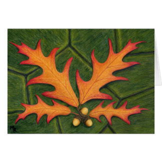 Carte d'art à grappes en feuilles de chêne