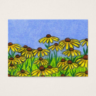 Carte d'art Aceo ~ Souans aux yeux noirs Fleurs