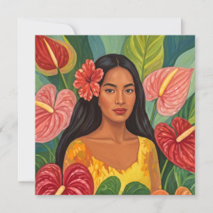 carte d'art aloha hawaïenne dos vierge