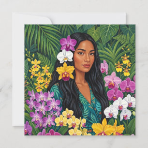 carte d'art aloha hawaïenne dos vierge
