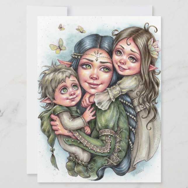 Carte d'art Amour de la mère Imaginaire Famille El (Devant)