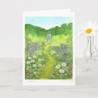Carte d'art aquarelle 'Sabbatique', laissée vierge