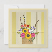 Carte d'art botanique plat Bloom!