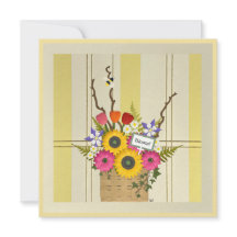 Carte d'art botanique plat Bloom!