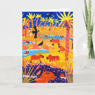 Carte d'art : Capybara brésilien. Pantanal Brésil