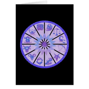 Carte d'art céleste de la roue du zodiaque