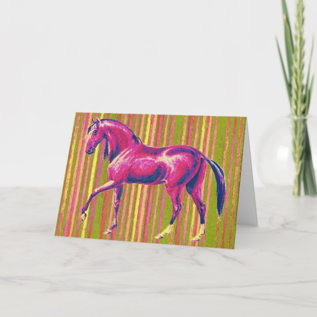 Carte d'art Cheval vintage (Devant)