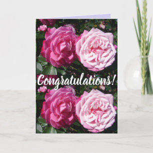 Carte d'art Congatations Florales Fleur Rose