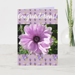 Carte d'art Congatations Florales Fleurs Roses